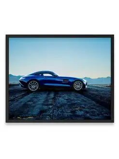 Плакат 40x50, Мерседес blue mercedes benz amg gt