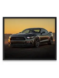 Плакат 40x50, Форд black ford mustang