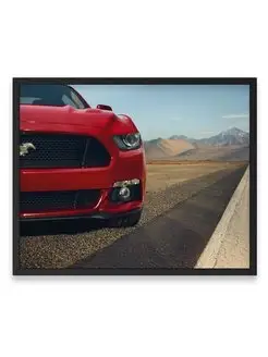 Постер, Форд ford mustang gt red muscle car wallpa 40х50