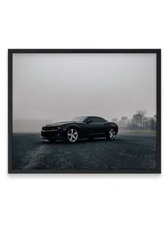 Постер, Спорткар black camaro 40х50