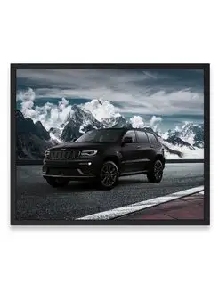 Плакат интерьерный, Джип jeep grand cherokee s 40х50