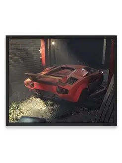 Постер, Ламборгини lamborghini countach in dust 40х50