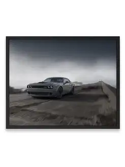 Постер интерьерный, Додж dodge challenger demon srt 40х50