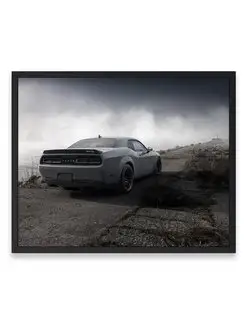 Плакат интерьерный, Додж dodge challenger demon srt 40х50