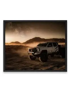 Постер, Плакат, Суперкар 4x4 offroad vehicle in desert 40х50