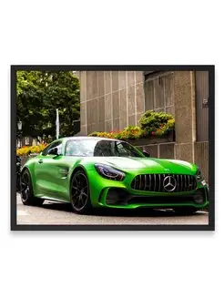 Постер, плакат 40x50, Мерседес green mercedes amg gt r