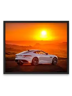 Плакат 40x50, Ягуар jaguar f type chequered flag