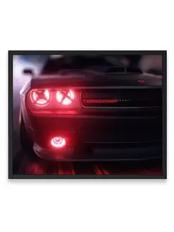 Постер, плакат, Додж dodge challenger angel headlights 40х50