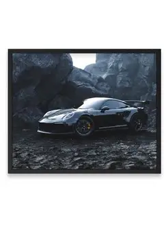 Плакат 40x50, Порше black porsche