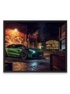 Постер, плакат, Мерседес green mercedes amg gt r 40х50