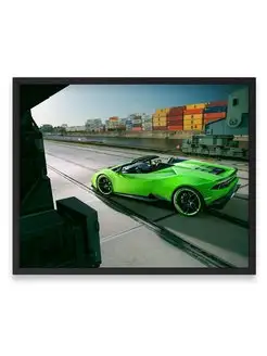 Постер 40x50, Ламборджини green lamborghini huracan