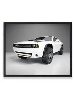 Постер, плакат 40х50, Додж dodge challenger conc