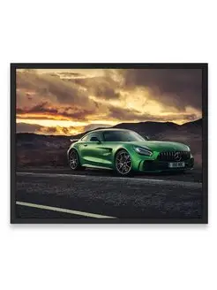 Постер, Плакат, Мерседес green mercedes benz amg gt 40х50