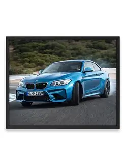 Плакат, Бэха bmw m2 drift race tracks 40х50