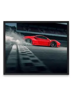 Плакат 40x50, Феррари ferrari 488 gtb drifting