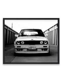 Постер, Плакат, Бэха bmw e30 monochrome wallpa 40х50