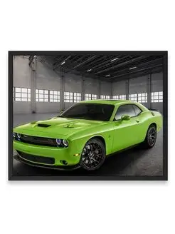 Постер 40х50, Додж dodge charger srt hellcat in green