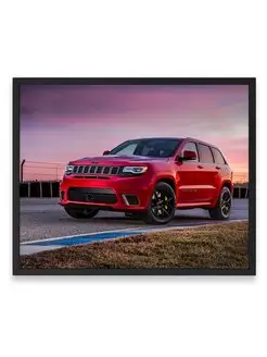 Постер, плакат, Суперкар jeep grand cherokee trackhawk 40х50