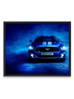 Плакат, Форд blue ford mustang 40х50