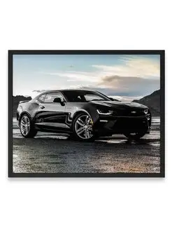 Плакат, Шевроле chevrolet camaro ss black wallpa 40х50