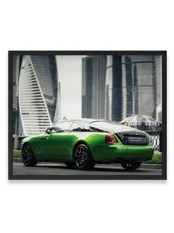 Постер, Роллс ройс rolls royce wraith black and bright 40х50