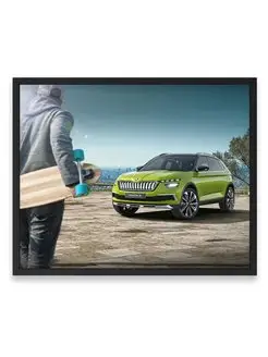 Плакат 40х50, Машина skoda vision x