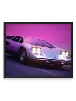 Плакат, Машина outrun car 40х50