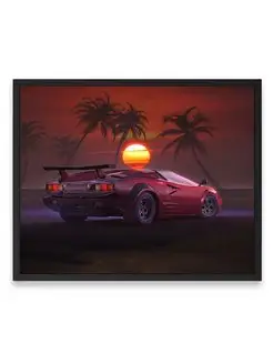 Постер, плакат, Ламборгини lamborghini countach retro 40х50