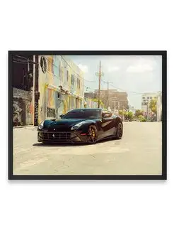 Постер, Феррари vossen wynwood black ferrari f12 40х50