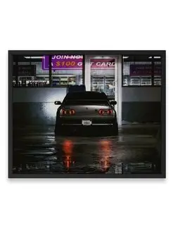 Постер, Ниссан nissan skyline gt r r32 40х50