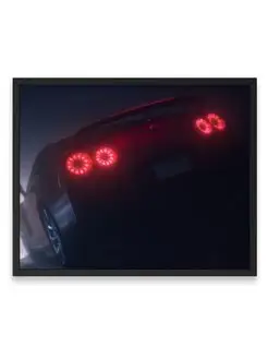 Плакат 40x50, Ниссан nissan gtr lights