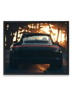 Плакат 40х50, Порше porsche carrera 911 black