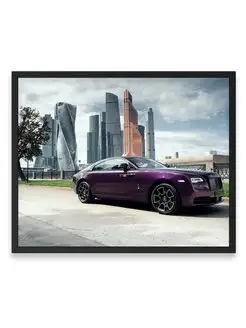 Плакат, Роллс ройс rolls royce wraith black and bright 40х50