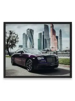 Постер 40х50, Роллс ройс rolls royce wraith black and bright