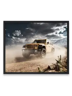 Постер в комнату, Машина jeep wrangler rubicon 40х50