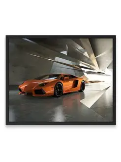 Постер, плакат 40x50, Ламборгини orange lamborghini