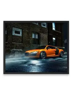 Плакат, Ауди orange audi r8 40х50