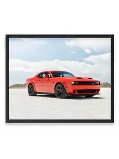 Постер 40x50, Додж orange dodge challenger