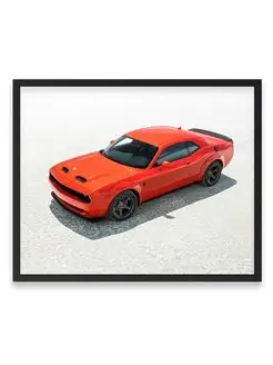 Постер, плакат, Додж orange dodge challenger srt 40х50