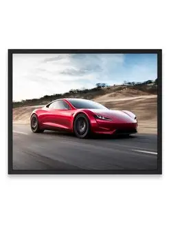 Плакат 40x50, Машина tesla roadster