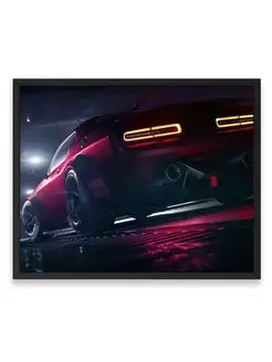 Плакат, Додж red dodge challenger 40х50