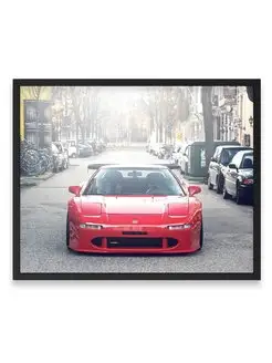 Постер в комнату, Хонда red honda nsx classic 40х50