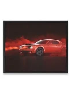 Постер, Додж red dodge challenger demon srt 40х50