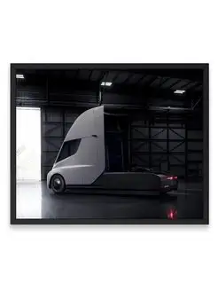 Постер в комнату, Машина tesla semi 40х50