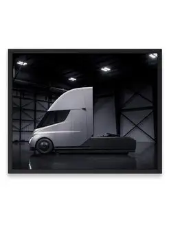 Постер, Машина tesla semi truck 40х50