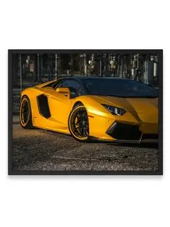 Постер, Ламборгини orange lamborghini aventador sv 40х50