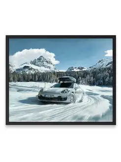 Постер, Порше porsche in snow 40х50