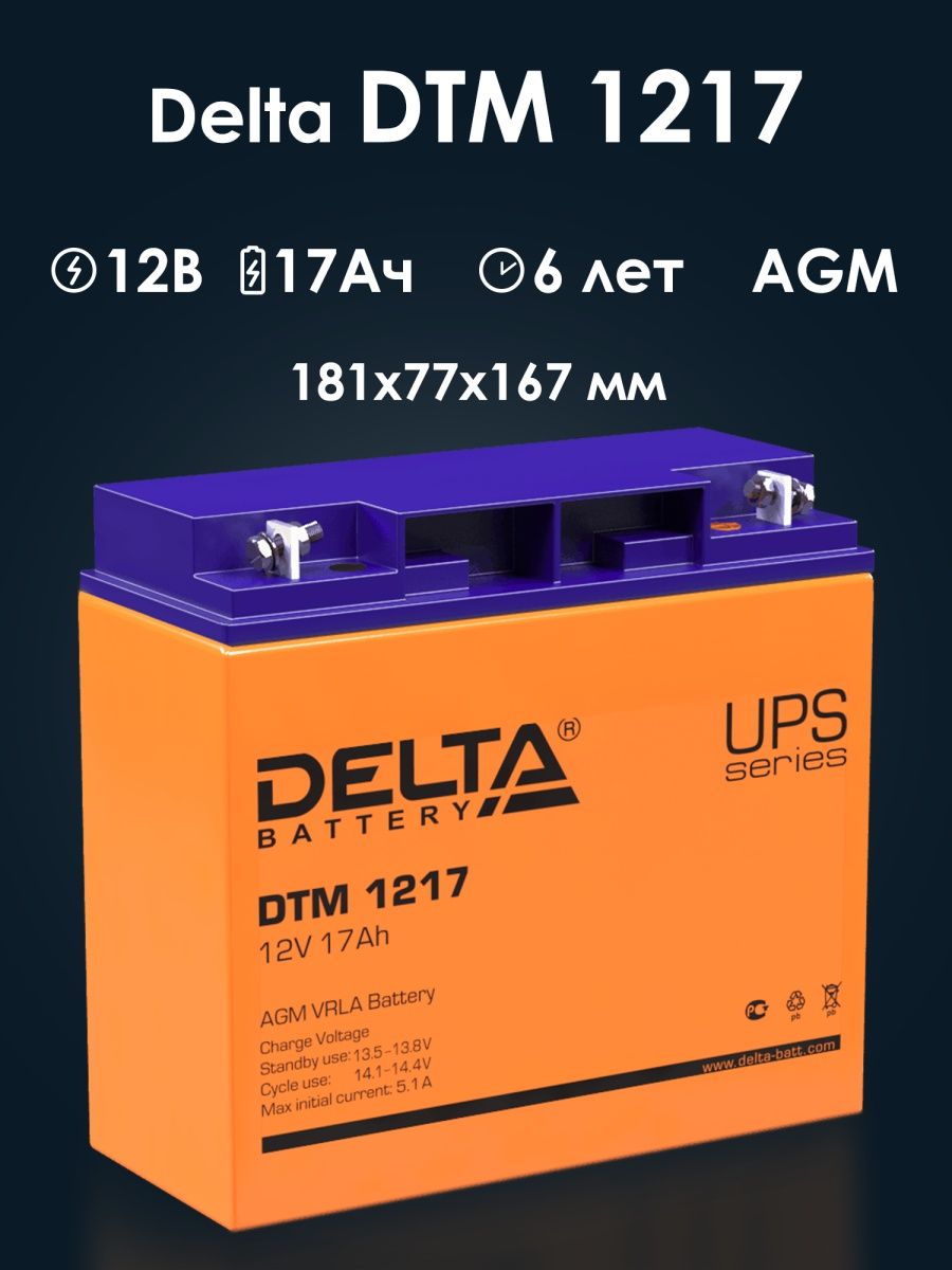 Батарея delta dtm 1217. Аккумуляторная батарея 17 Ач Delta DTM 1217. Аккумуляторная батарея для ИБП Delta DTM 1217 12в. Батарея аккумуляторная, 17ач, 12в Delta DTM 1217.