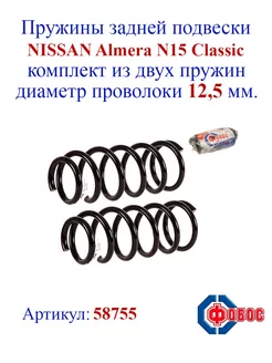 Пружины задней подвески NISSAN Almera I N15 Classic