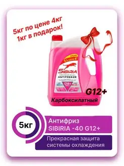 Антифриз G-12+ красный, 5кг Акция 1кг бесплатно!